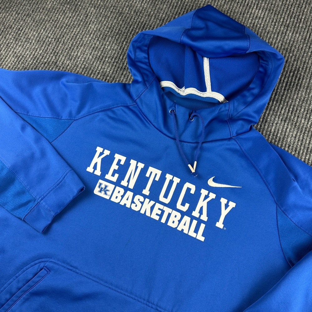 Nike Kentucky Basketball Elite Hoodie Mens Large Blue Pullover 32029X-KE1